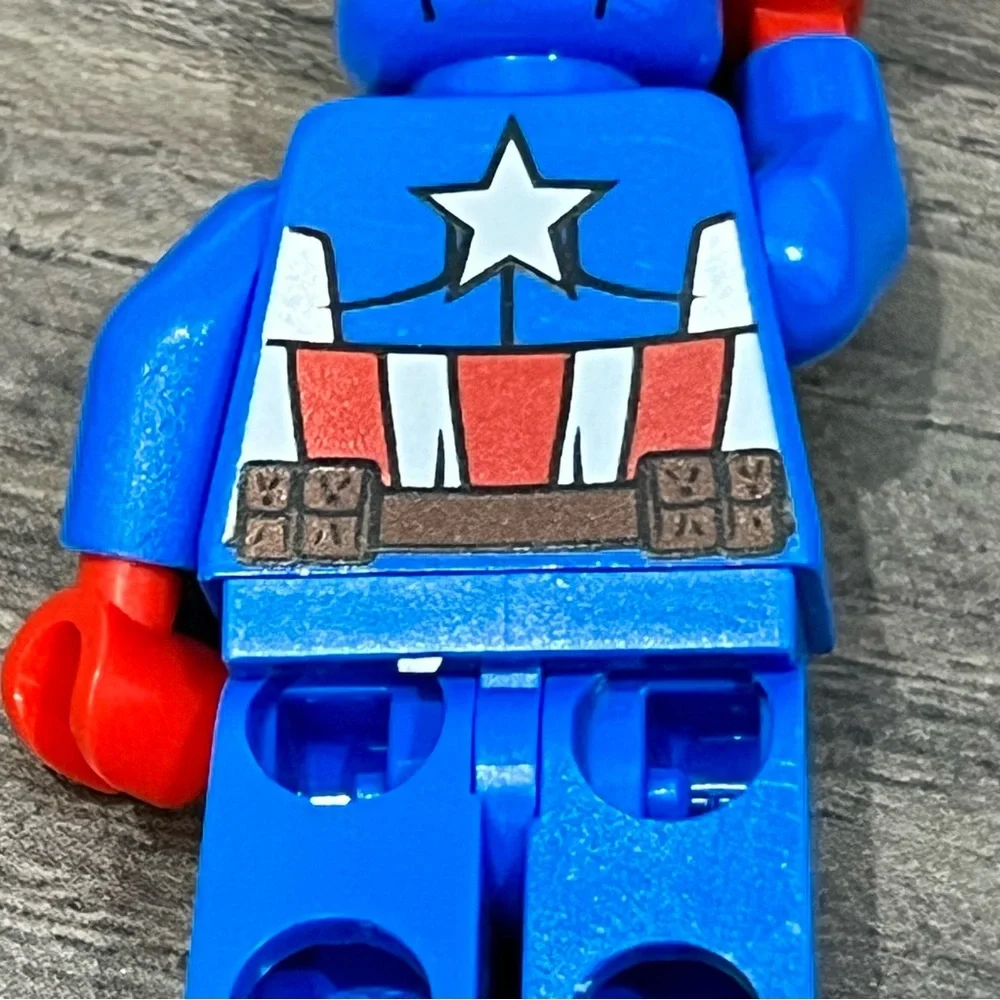 2 Marvel Super Hero Lego Minifigures Captain America Guardians Of Galaxy Rocket